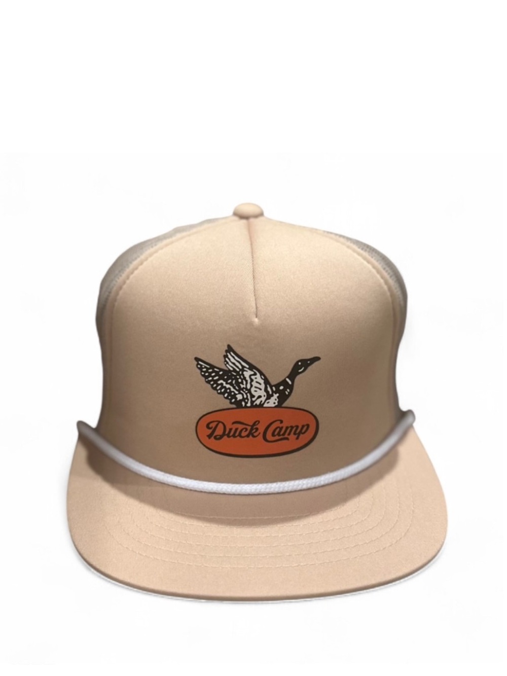 Duck Camp Tan Mesh Snapback Rope Trucker Cap (NWT)